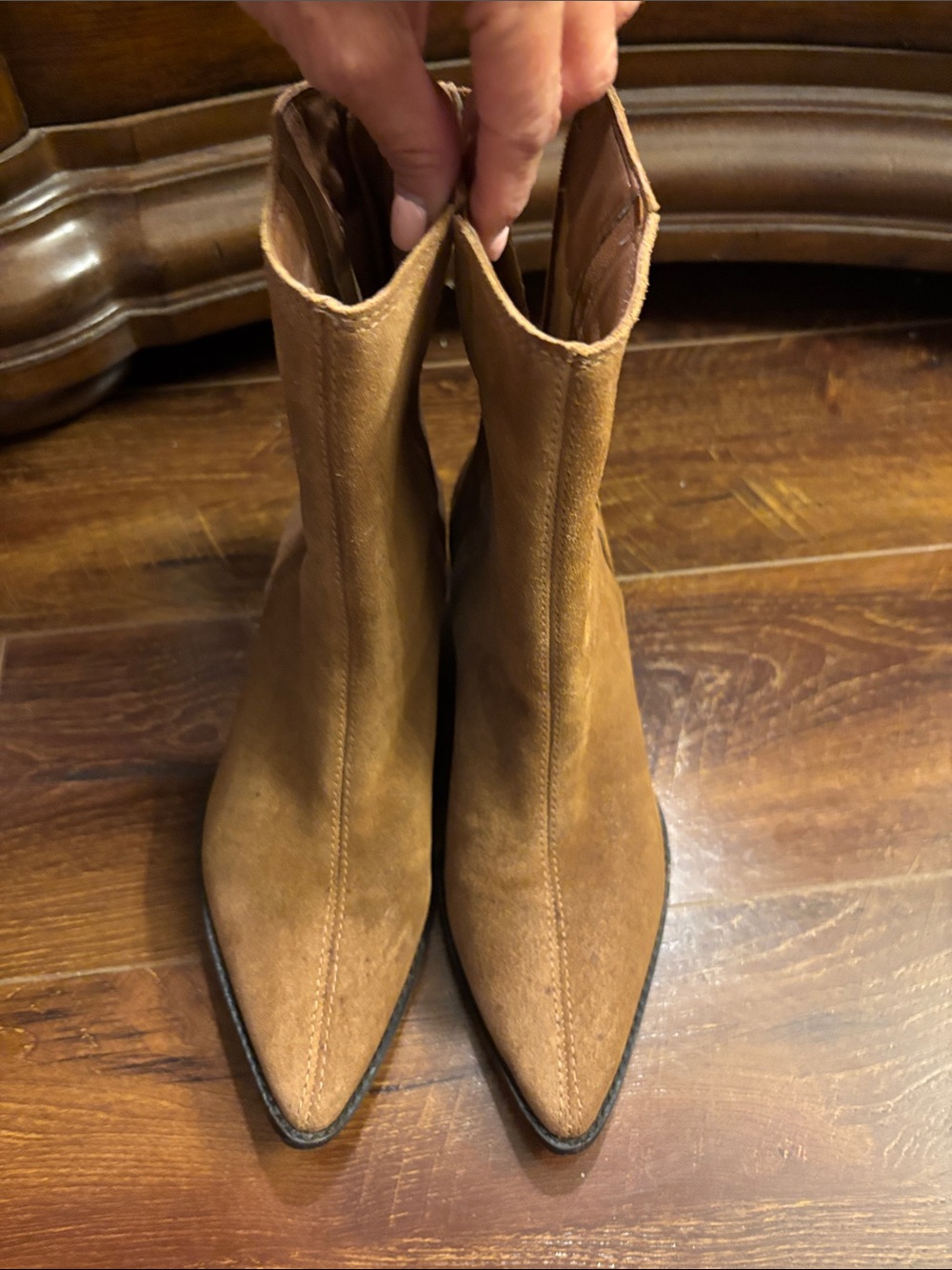 Matisse Annabelle Boots Women 7.5M Tobacco Brown Suede Pointed Toe Western